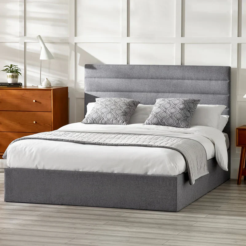 Merida Ottoman Storage 135cm Double Bed - Grey