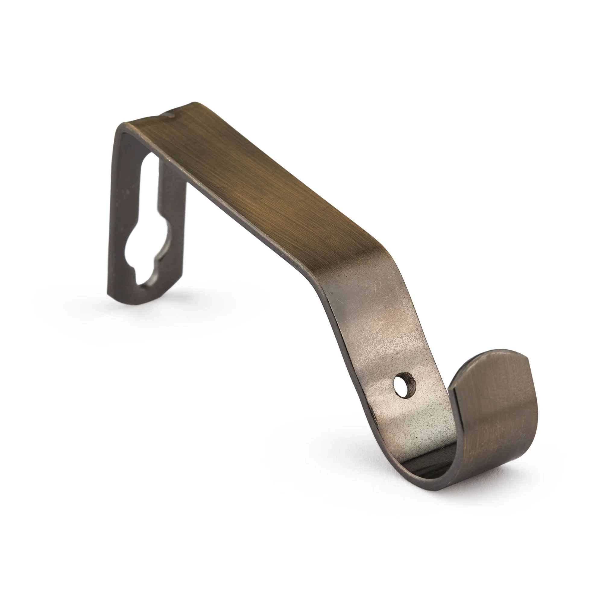 Metal Sliced - Extendable Curtain Pole with rings and pair of end finials in Antique Brass - Image 4