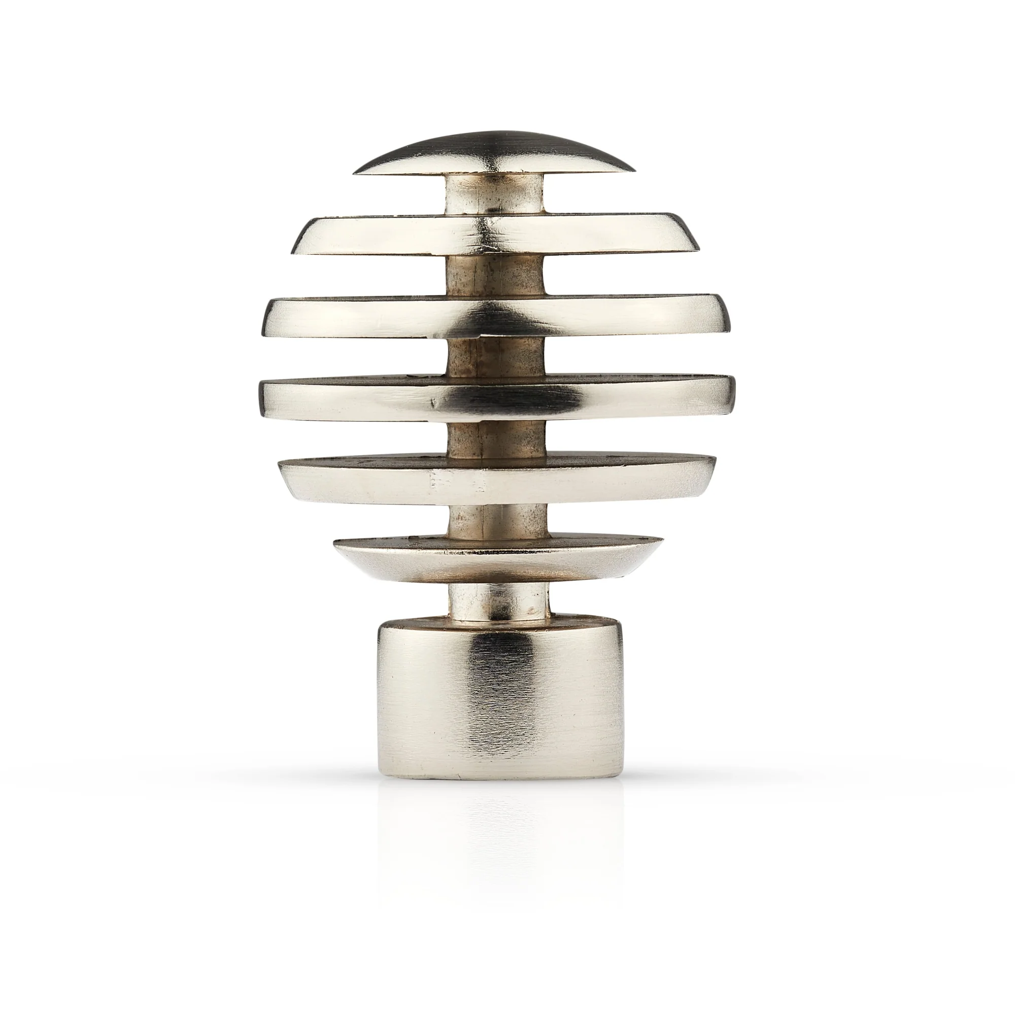 Metal Sliced - Pair of Holdaback Tiebacks with End Finials in Brushed Silver - Image 4