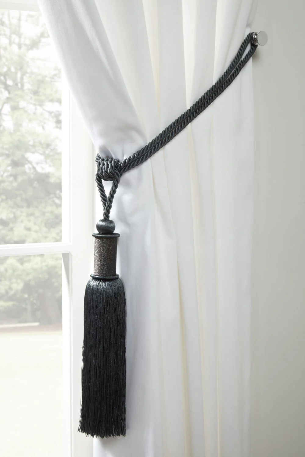Midnight Tieback in Charcoal