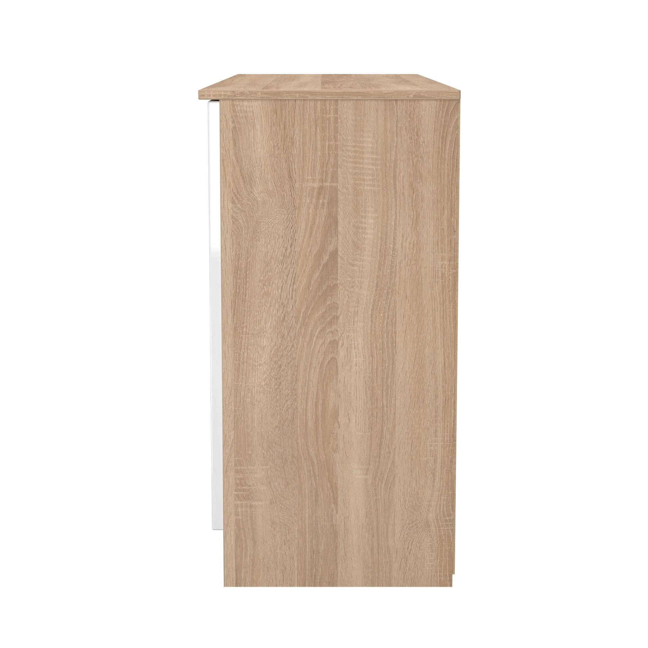 Milan 2 Door 3 Drawer Sideboard in White Gloss & Bardolino Oak - Ready Assembled - Image 3