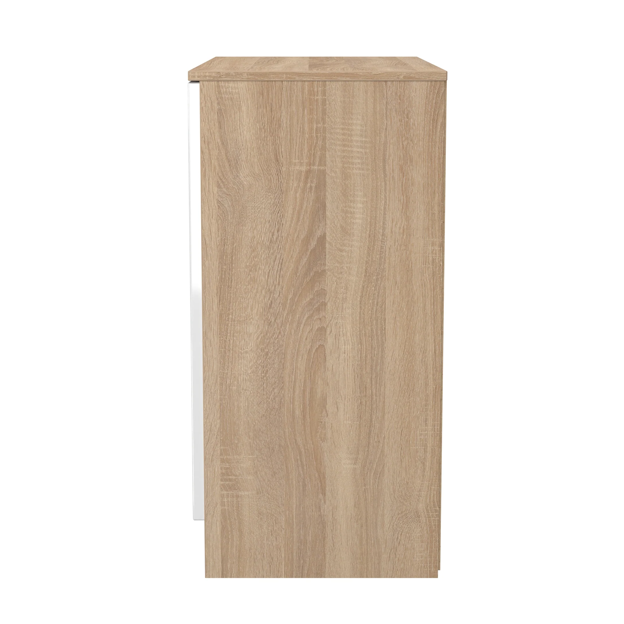 Milan 2 Door Cabinet in White Gloss & Bardolino Oak - Ready Assembled - Image 3