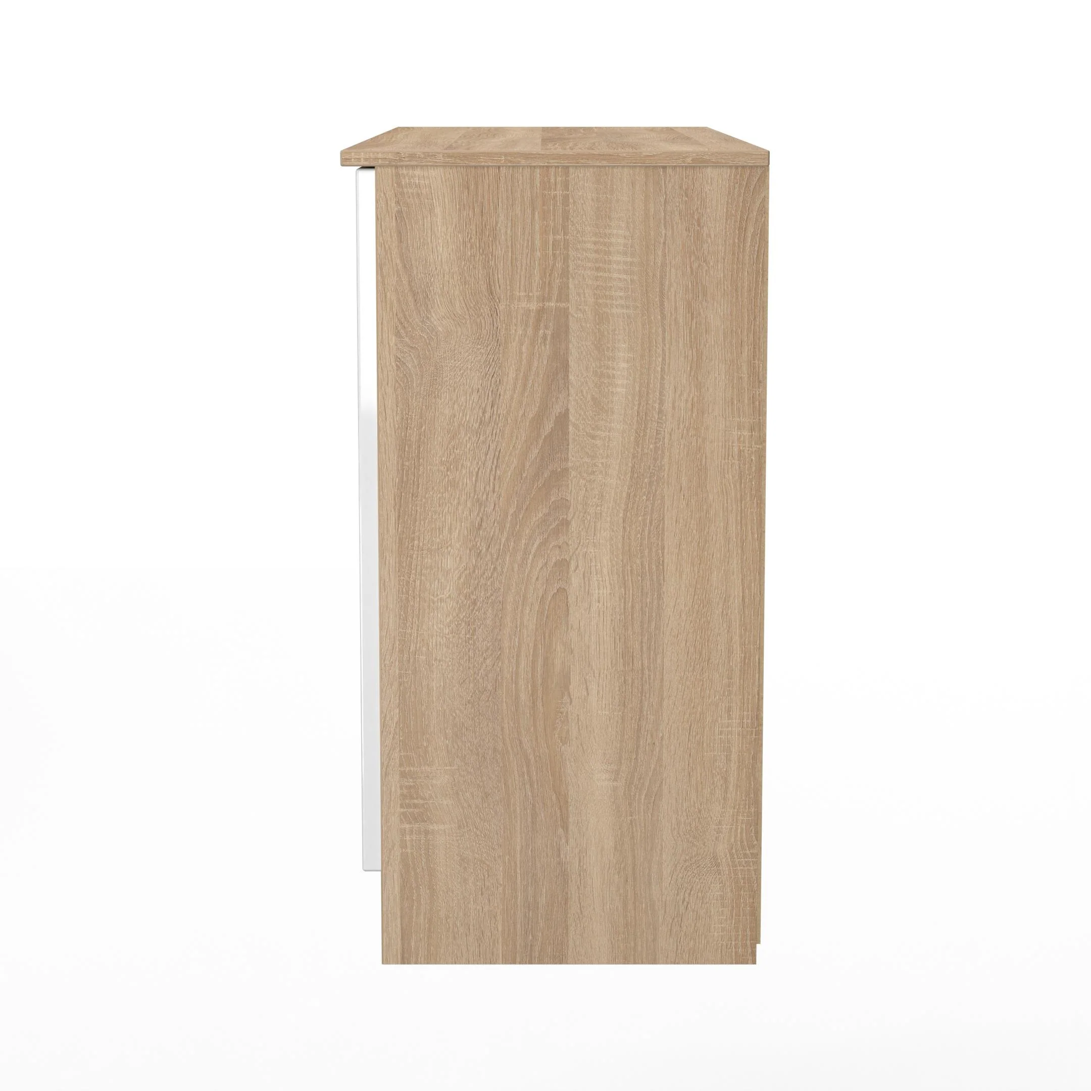 Milan 3 Door Sideboard in White Gloss & Bardolino Oak - Ready Assembled - Image 3