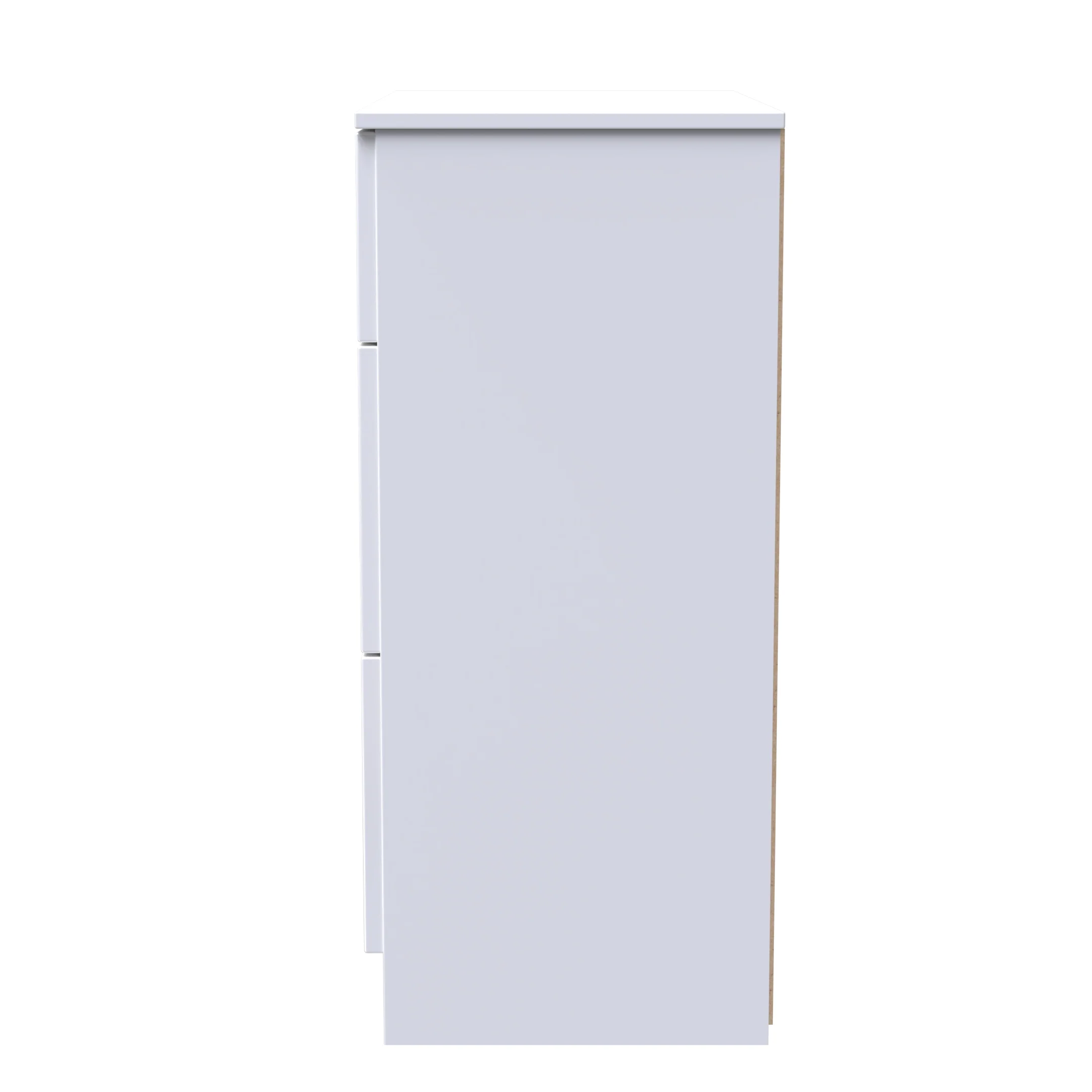 Milan 3 Drawer Deep Chest in White Gloss & White - Ready Assembled - Image 3