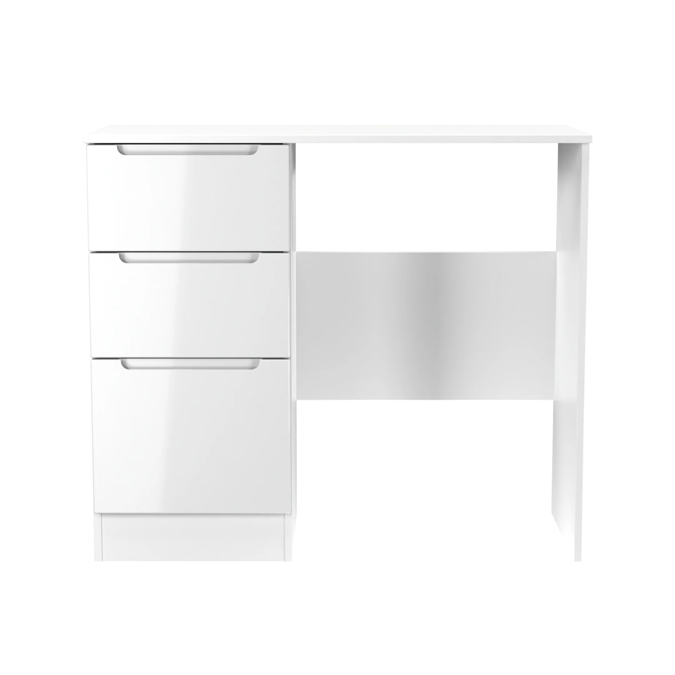 Milan 3 Drawer Vanity in White Gloss & White - Ready Assembled - Image 2