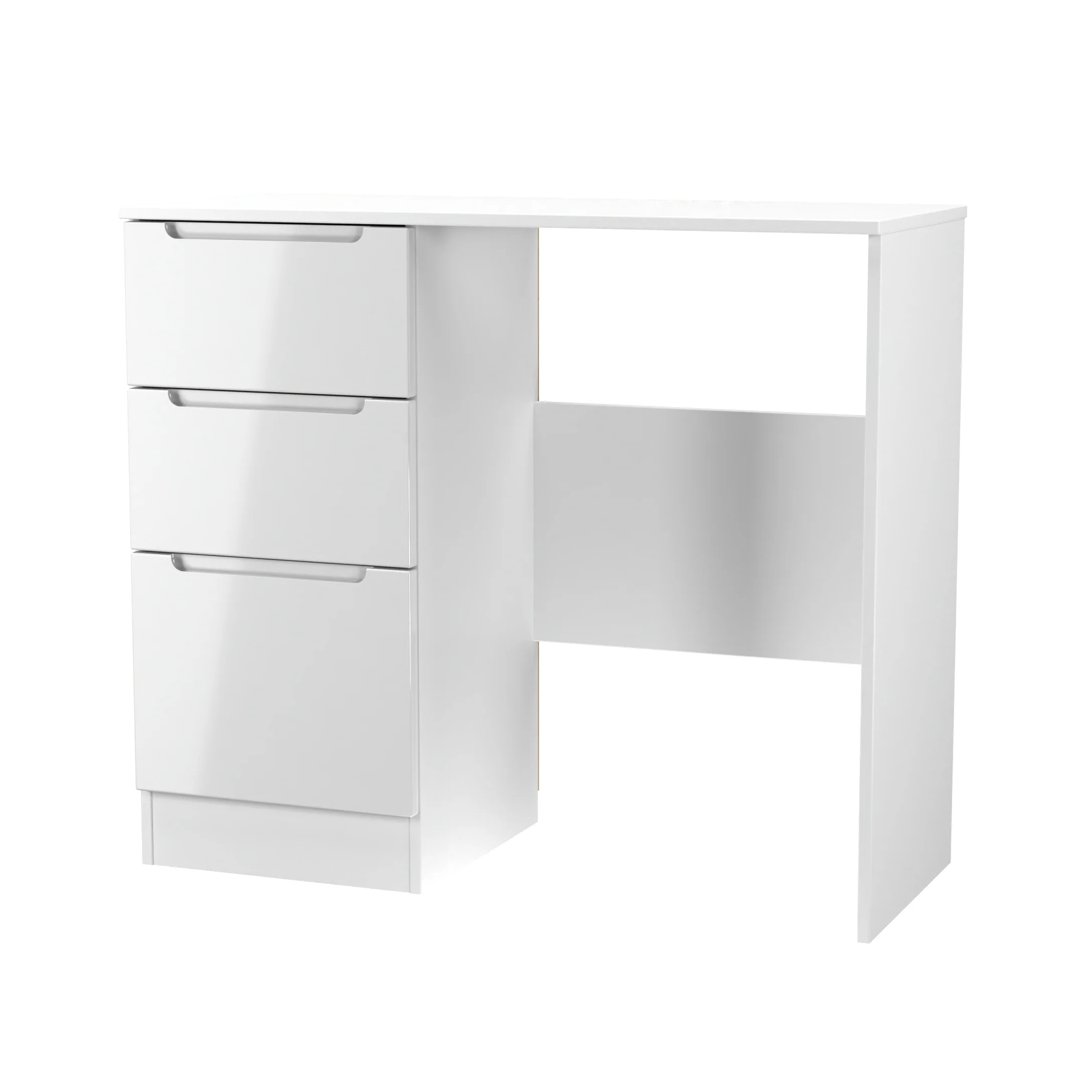 Milan 3 Drawer Vanity in White Gloss & White - Ready Assembled - Image 4