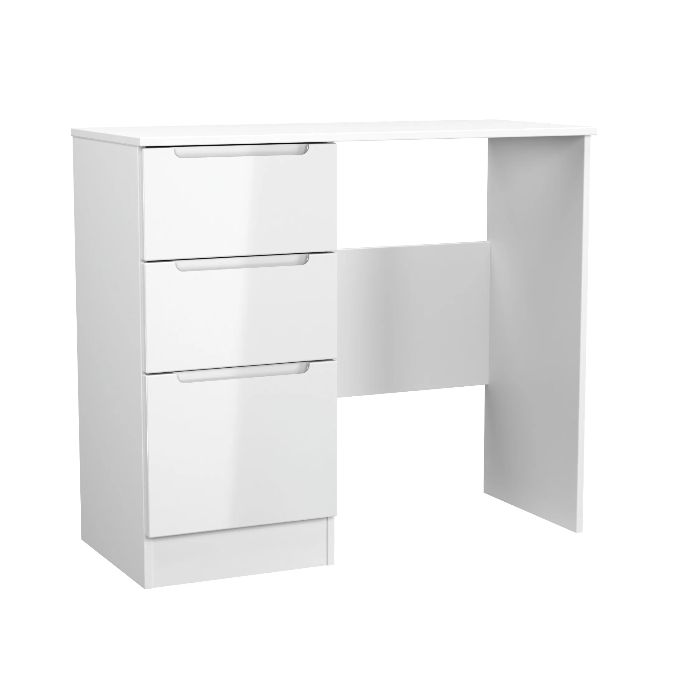 Milan 3 Drawer Vanity in White Gloss & White - Ready Assembled - Image 7