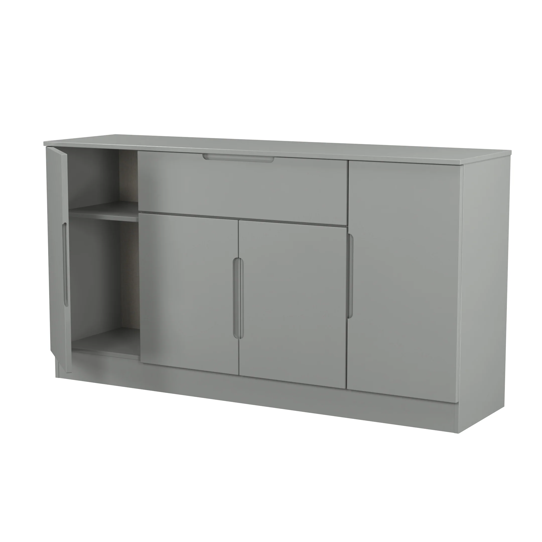 Milan 4 Door 1 Drawer Wide Unit in Dusk Grey - Ready Assembled - Image 7