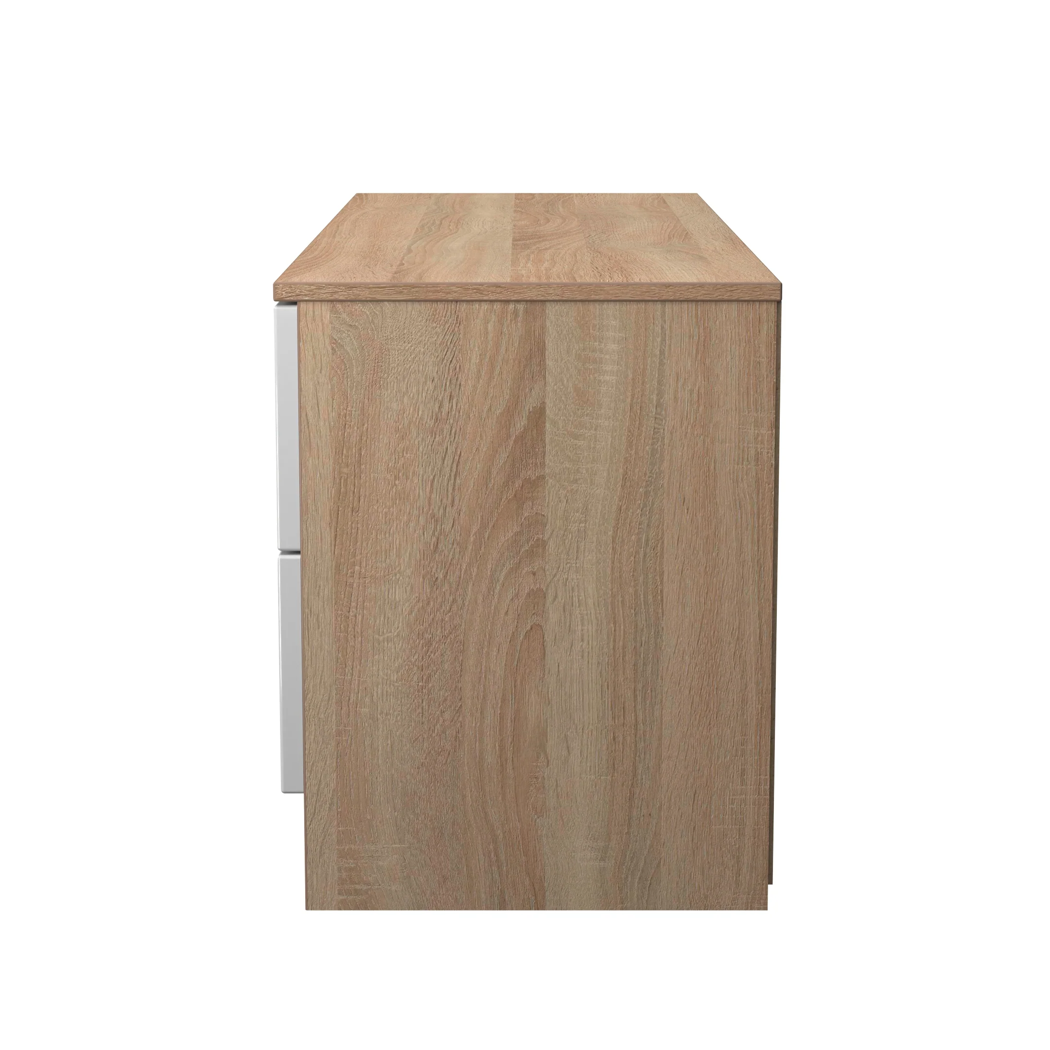 Milan 4 Drawer Bed Box in White Gloss & Bardolino Oak - Ready Assembled - Image 3