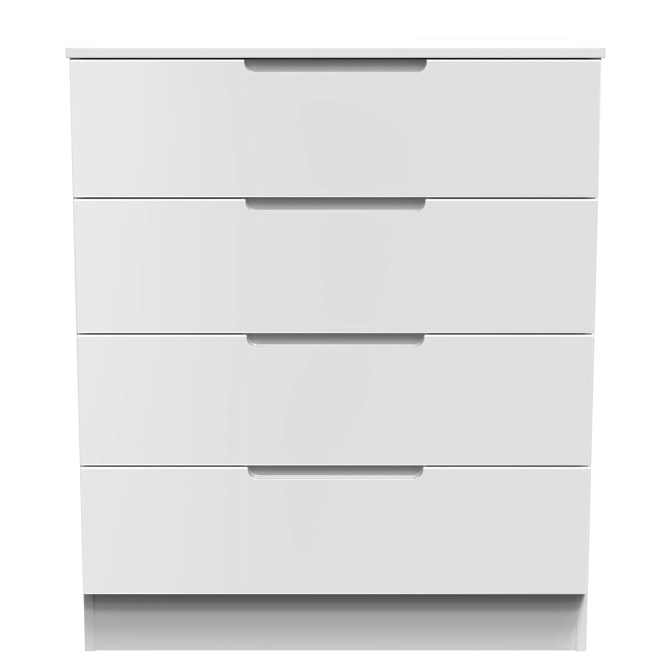 Milan 4 Drawer Chest in White Gloss & White - Ready Assembled - Image 2