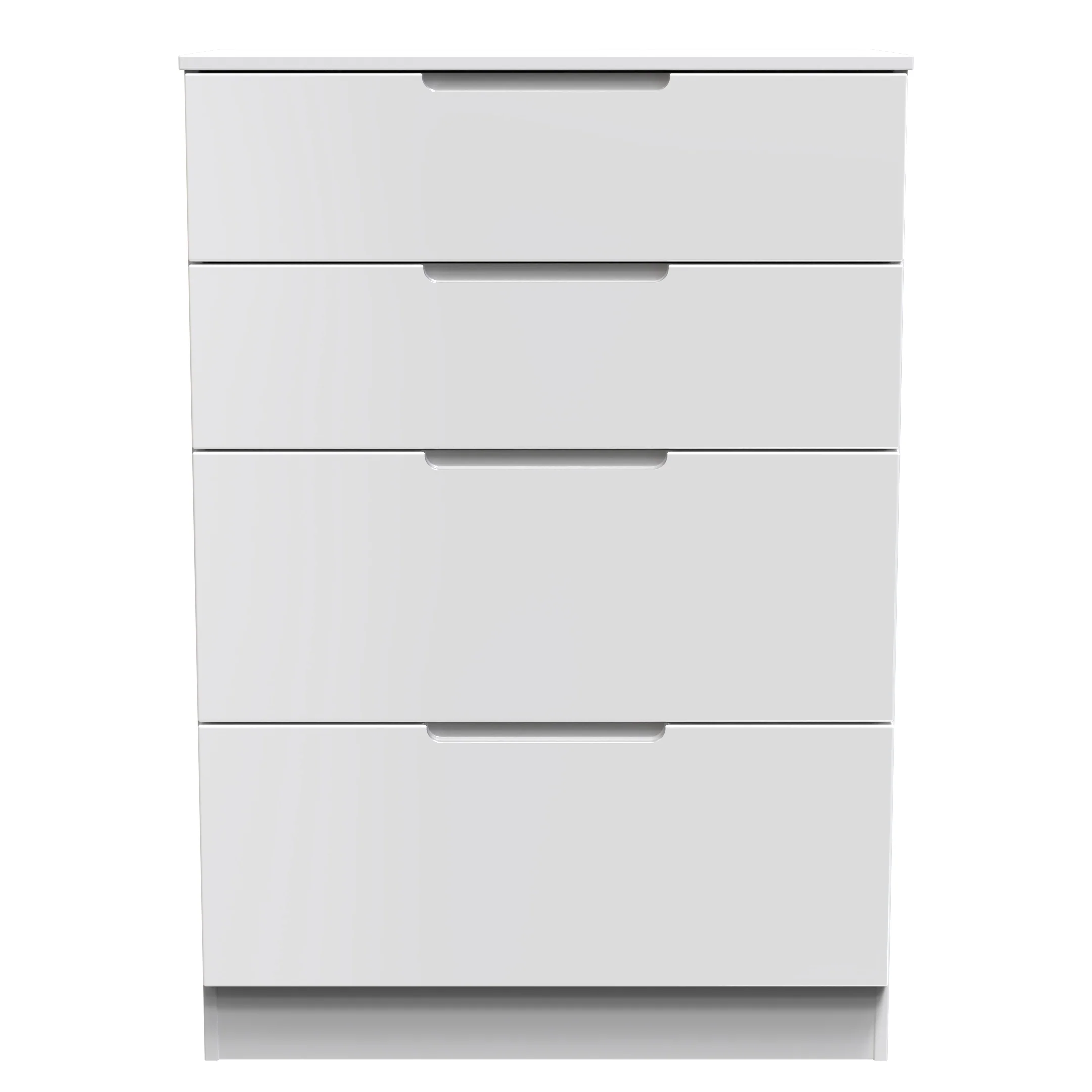 Milan 4 Drawer Deep Chest in White Gloss & White - Ready Assembled - Image 2