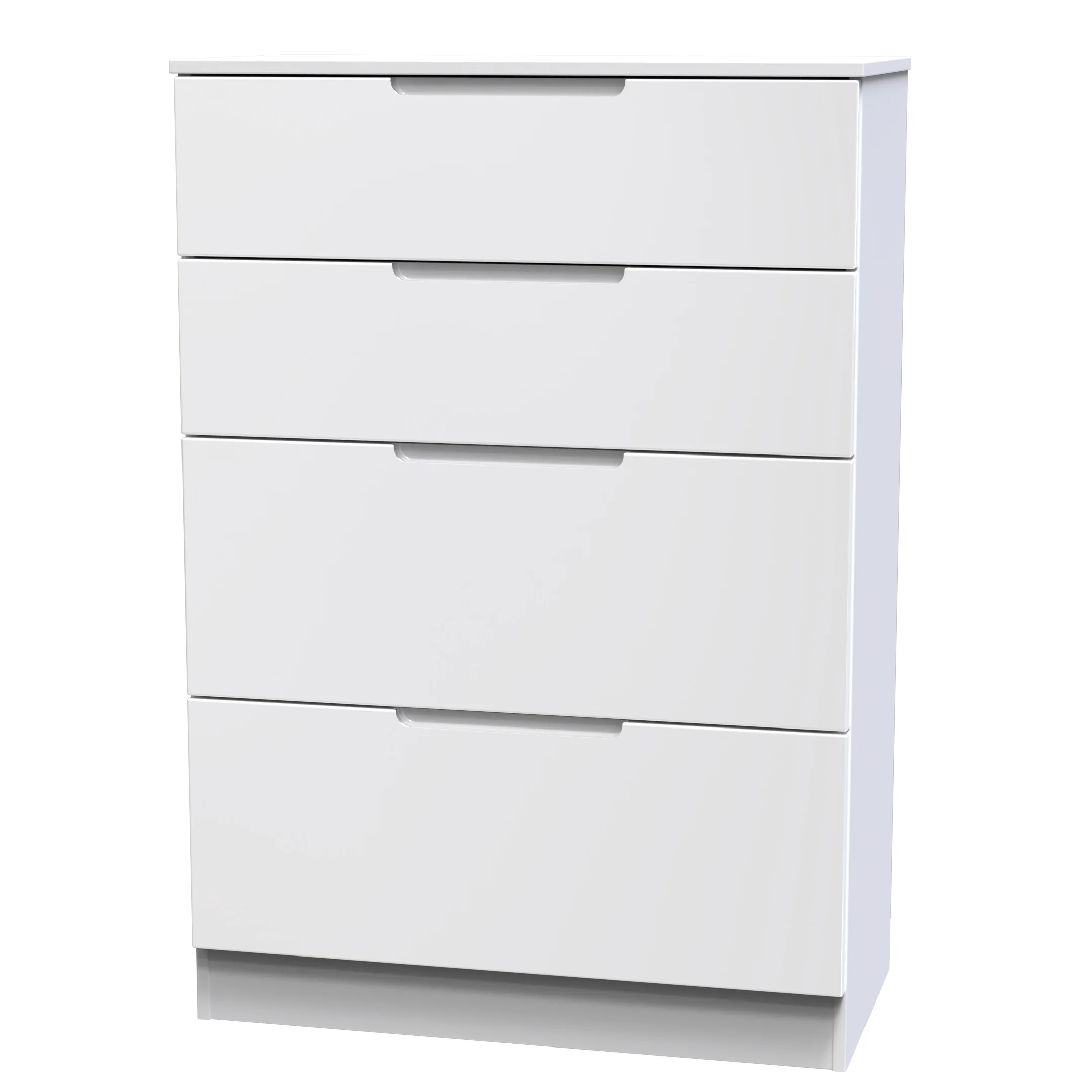 Milan 4 Drawer Deep Chest in White Gloss & White - Ready Assembled - Image 4