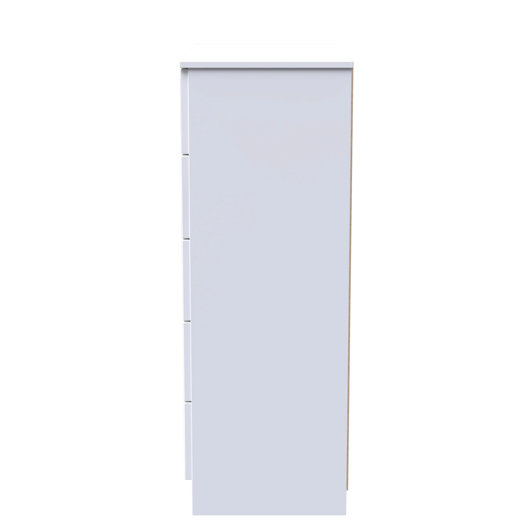 Milan 5 Drawer Chest in White Gloss & White - Ready Assembled - Image 3