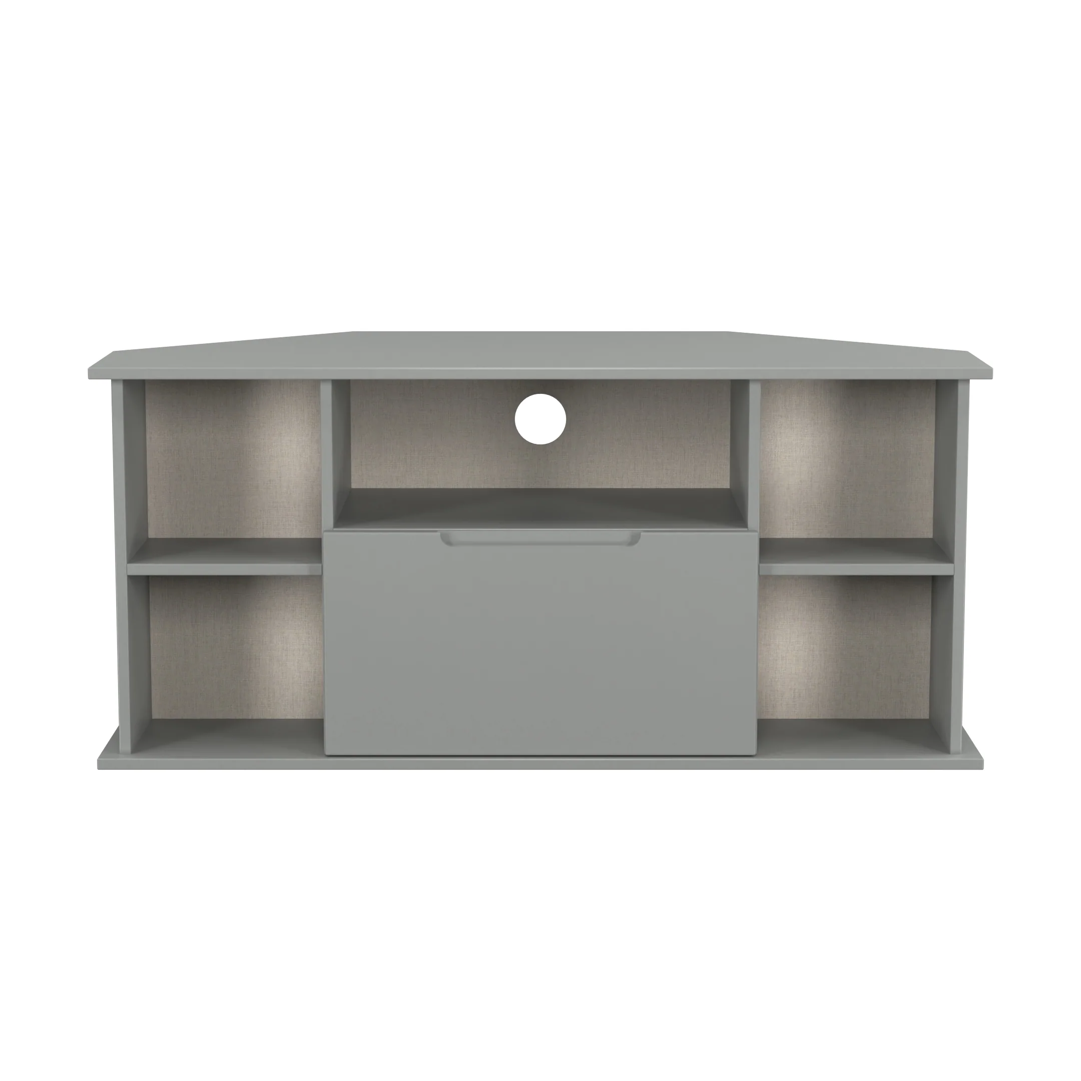 Milan Corner TV Unit in Dusk Grey - Ready Assembled - Image 2