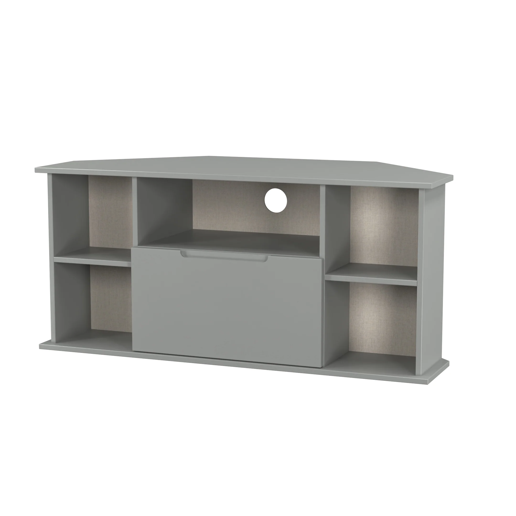 Milan Corner TV Unit in Dusk Grey - Ready Assembled - Image 4