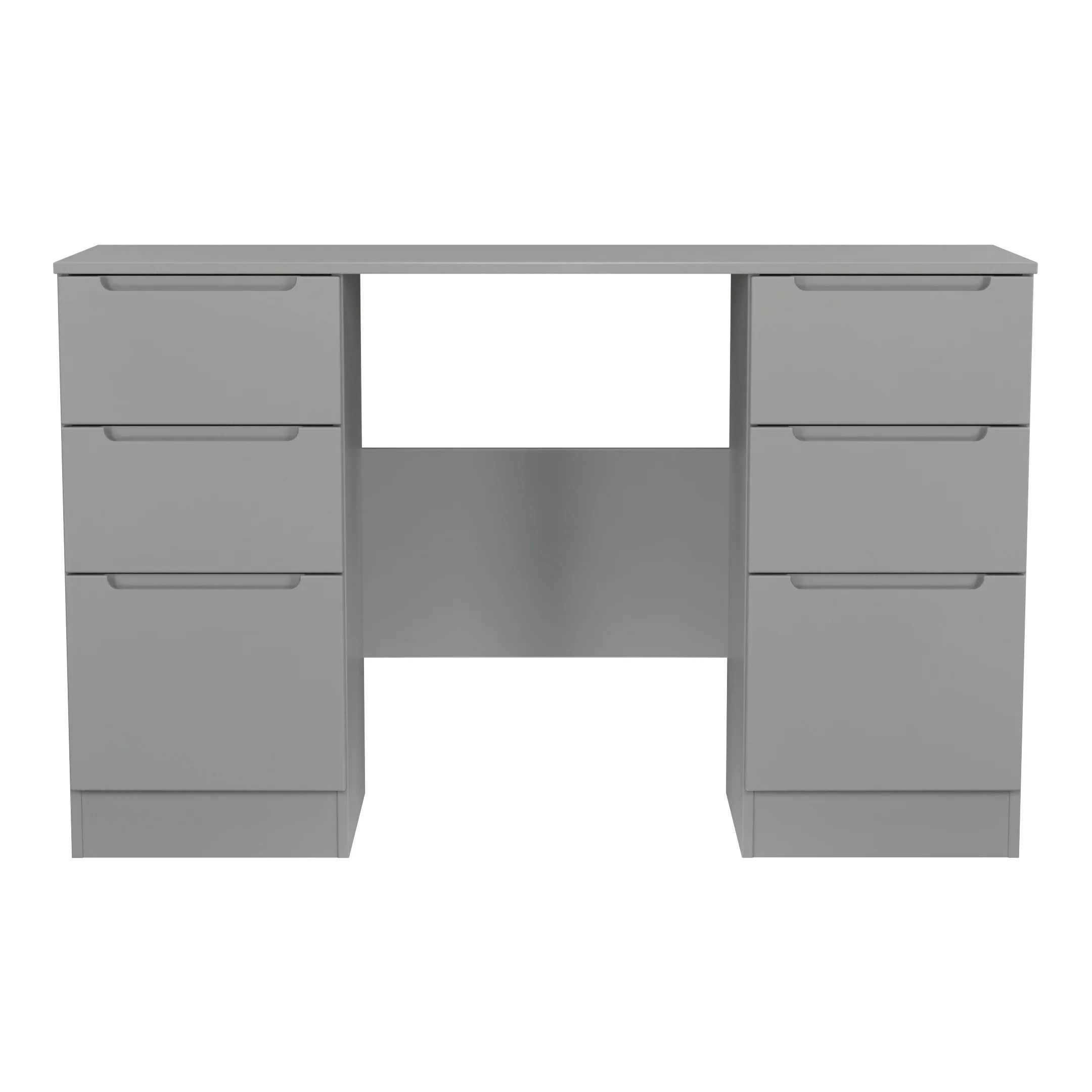 Milan Double Pedestal Desk in Dusk Grey - Ready Assembled - Image 2