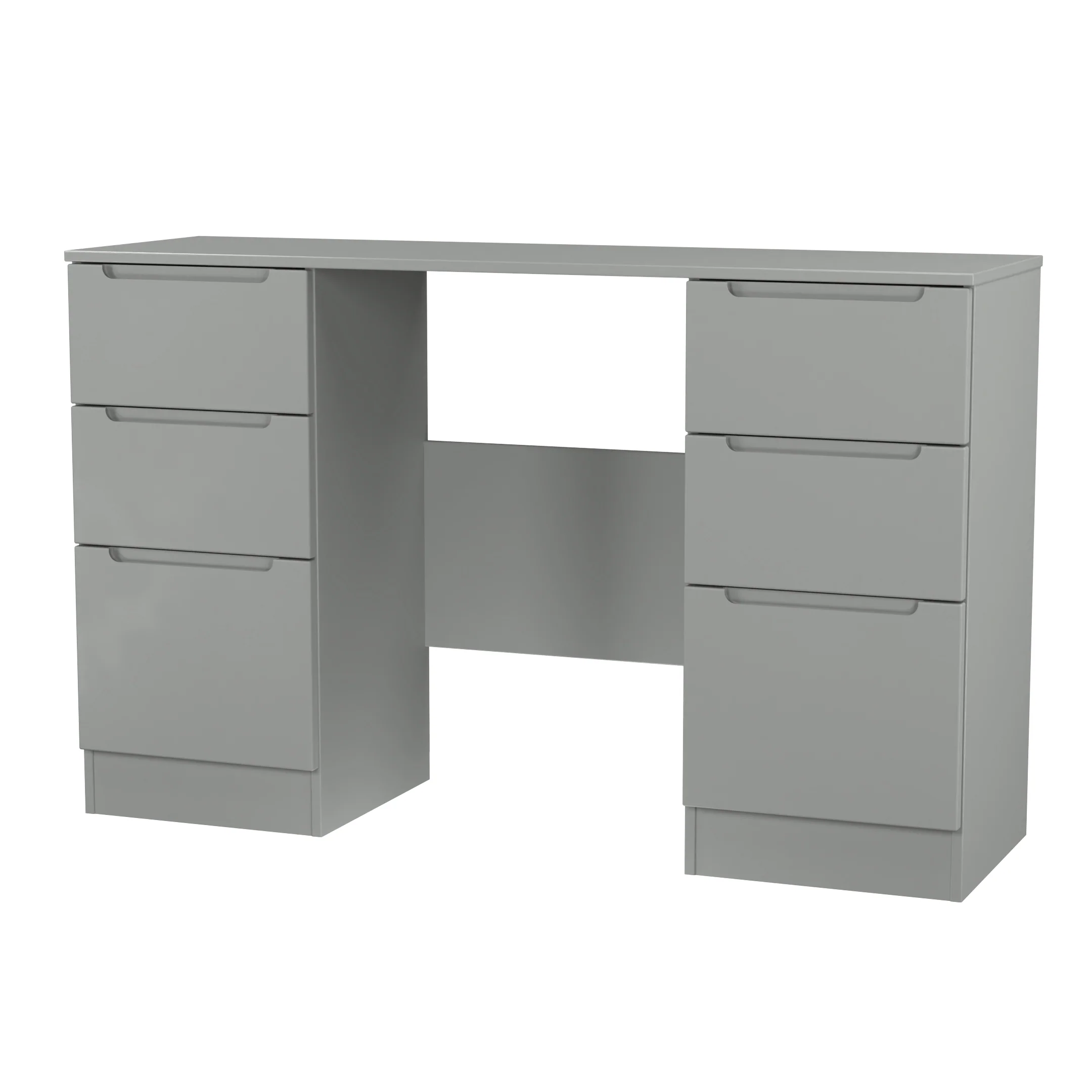 Milan Double Pedestal Desk in Dusk Grey - Ready Assembled - Image 4