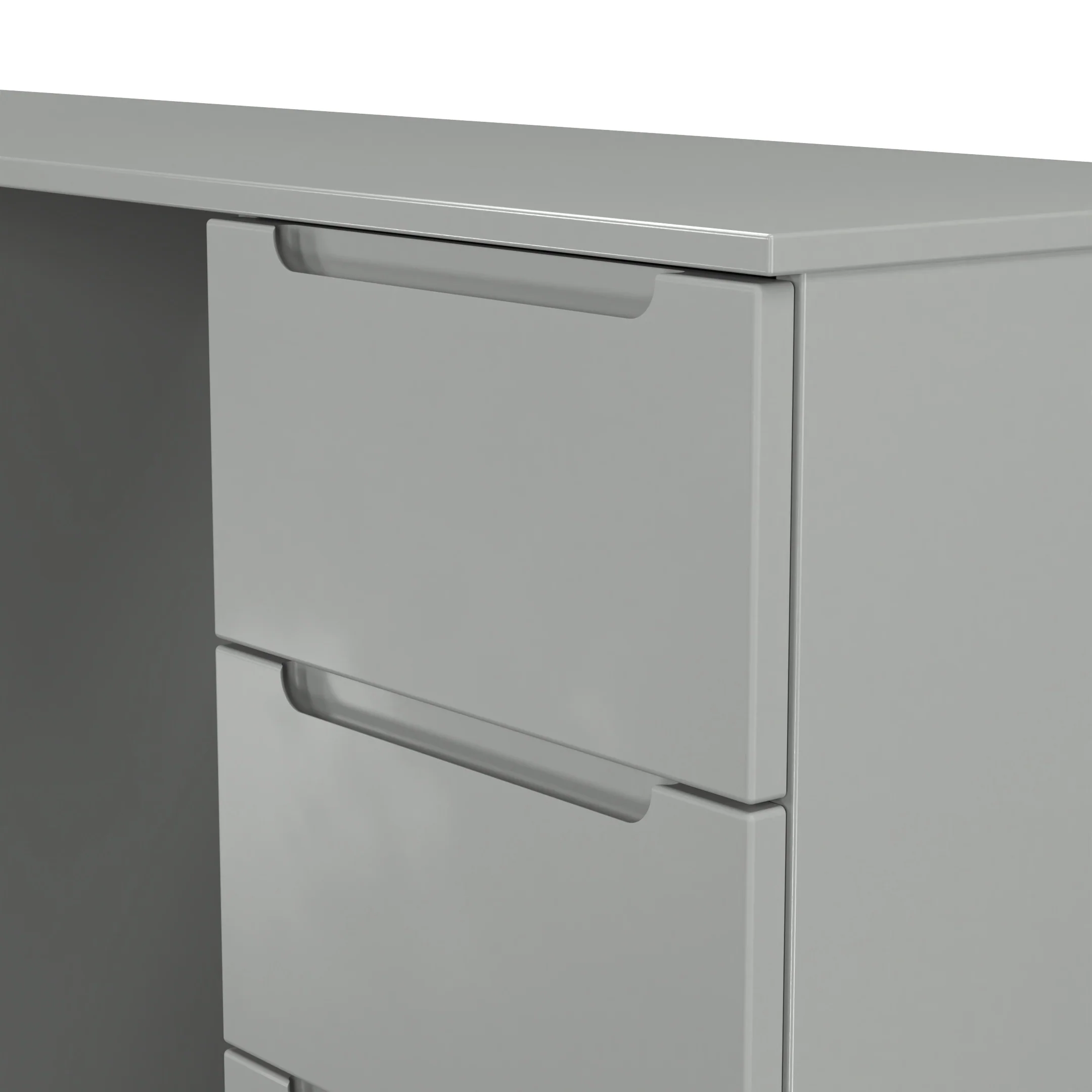Milan Double Pedestal Desk in Dusk Grey - Ready Assembled - Image 5
