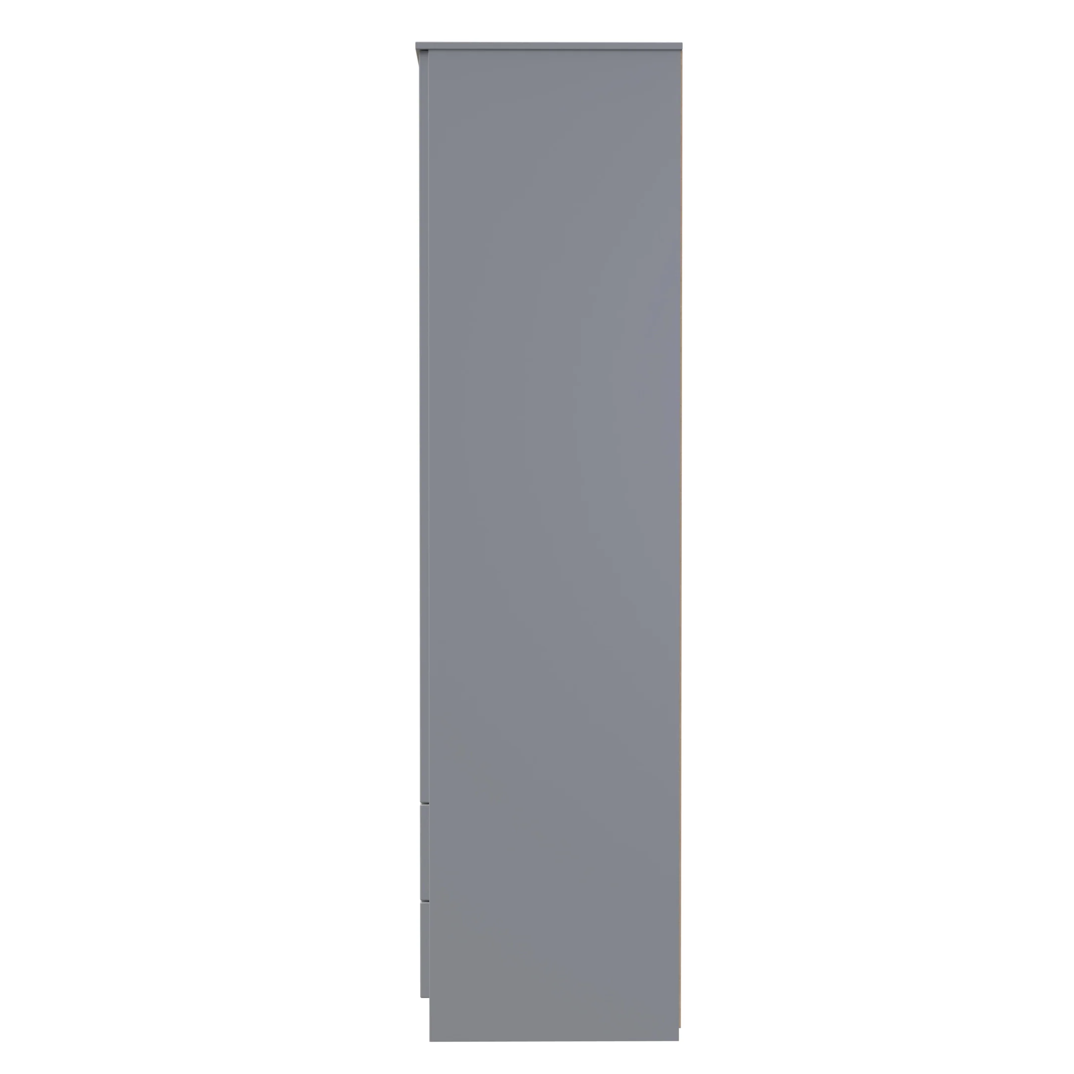 Milan Tall 2 Drawer Double Wardrobe in Dusk Grey - Ready Assembled - Image 3