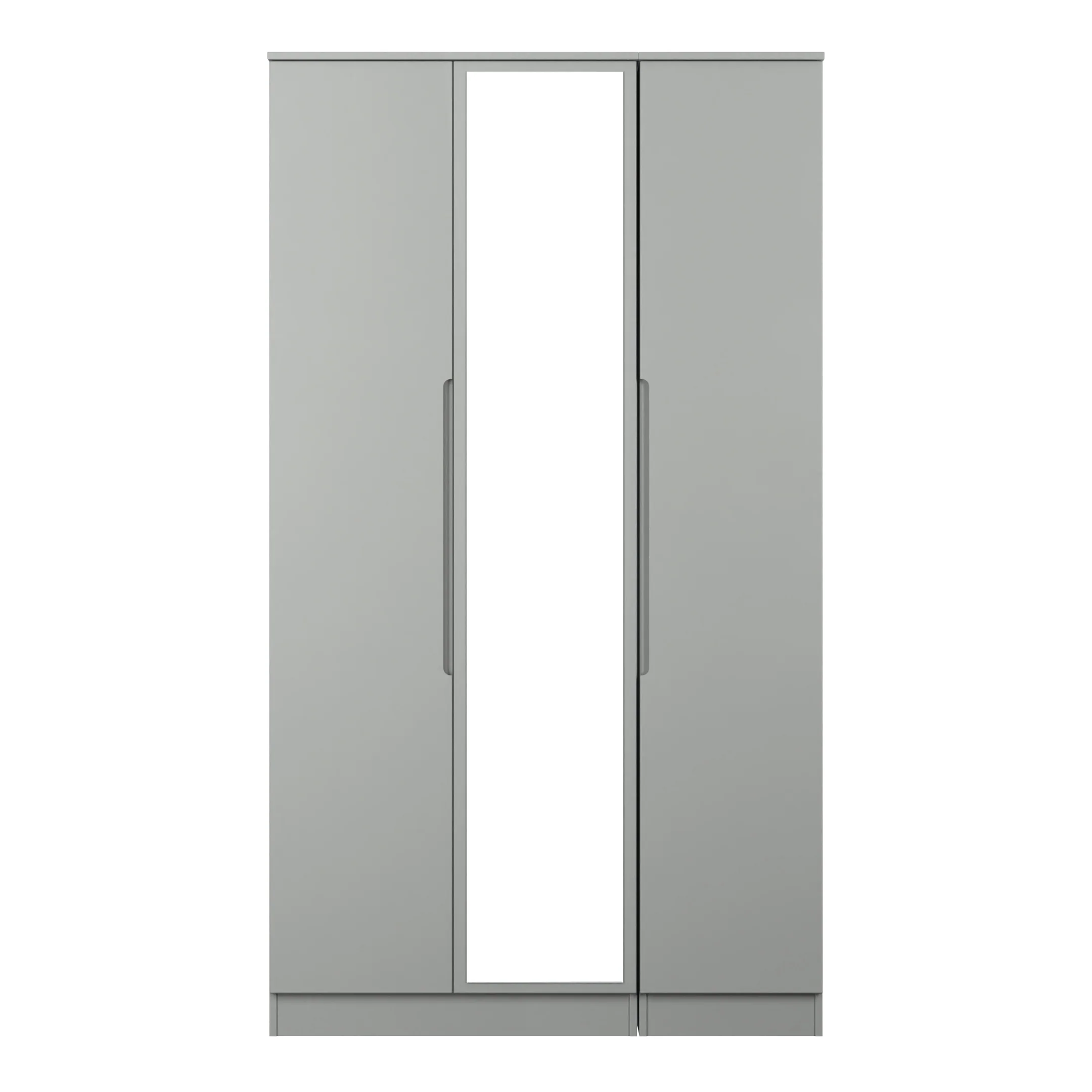 Milan Tall Triple Mirror Wardrobe in Dusk Grey - Ready Assembled - Image 2