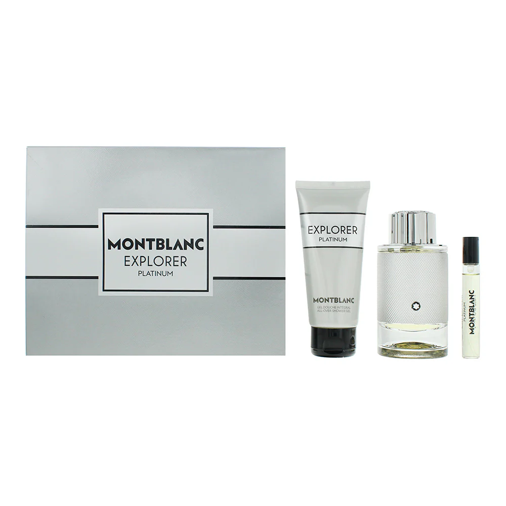 Montblanc Explorer Platinum 3 Piece Gift Set: Eau De Parfum 100ml - Eau De Parfum 7.5 - Shower Gel 100ml