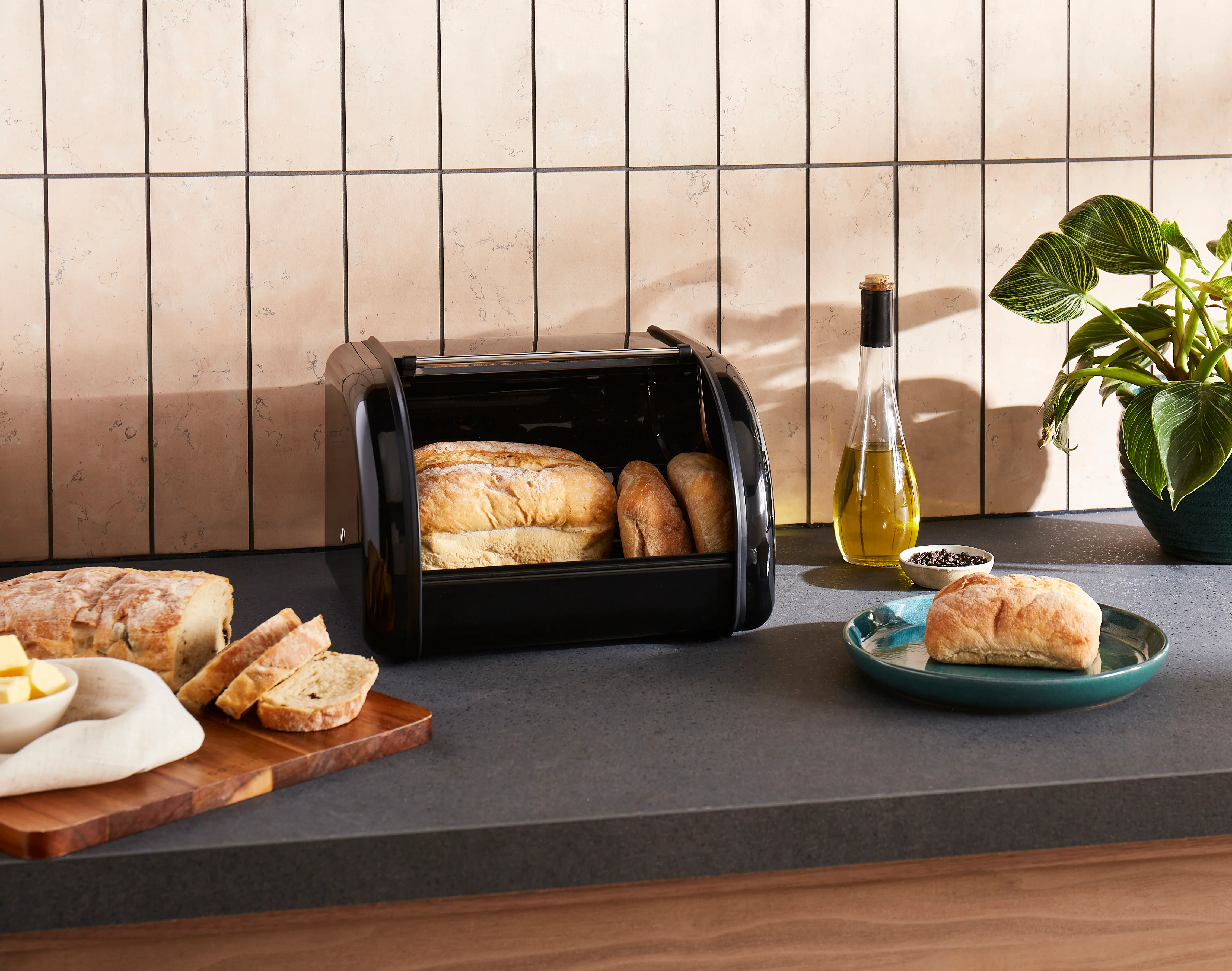 Morphy Richards Equip Compact Roll Front Bread Bin - Black - Image 4
