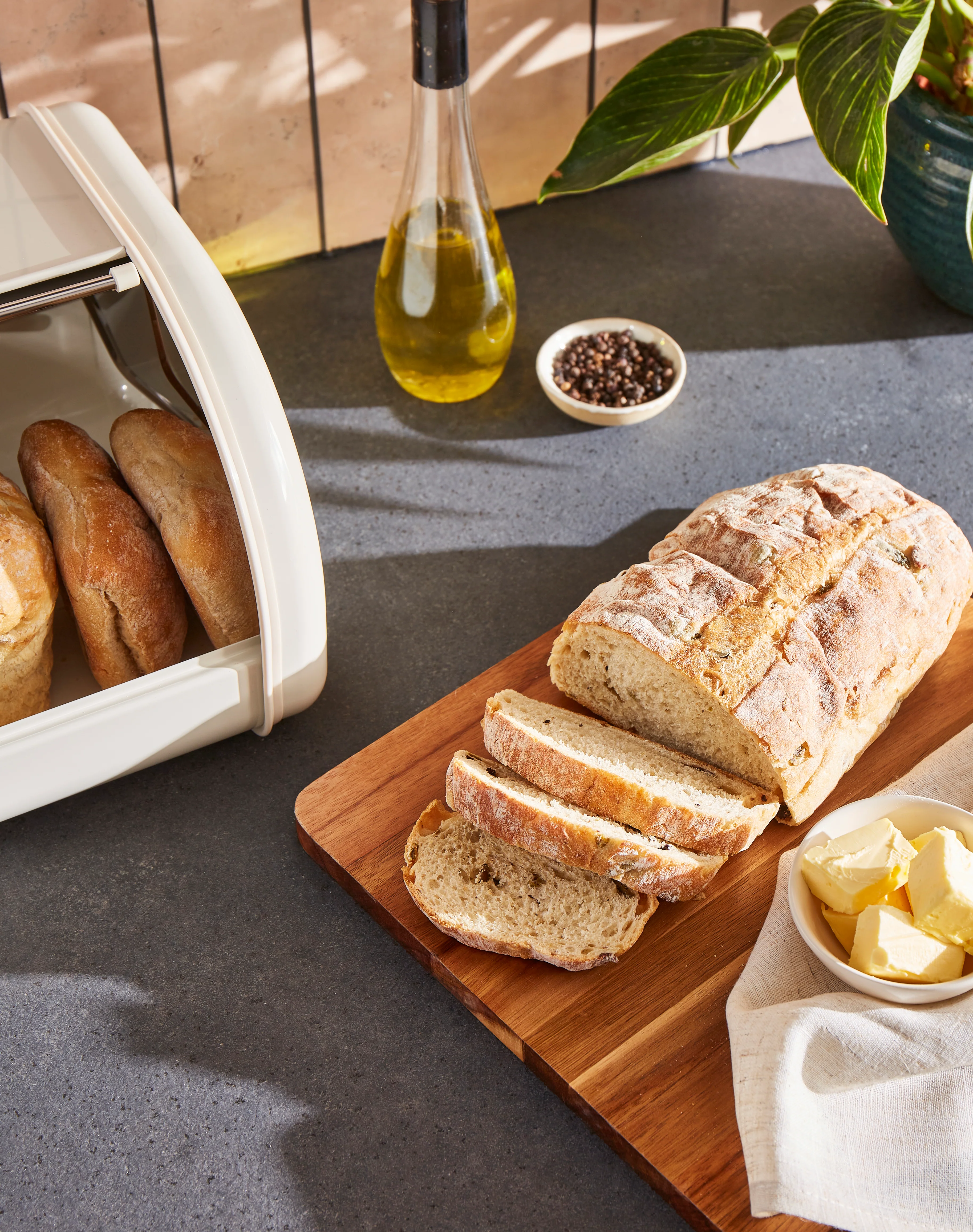 Morphy Richards Equip Compact Roll Front Bread Bin - Cream - Image 7