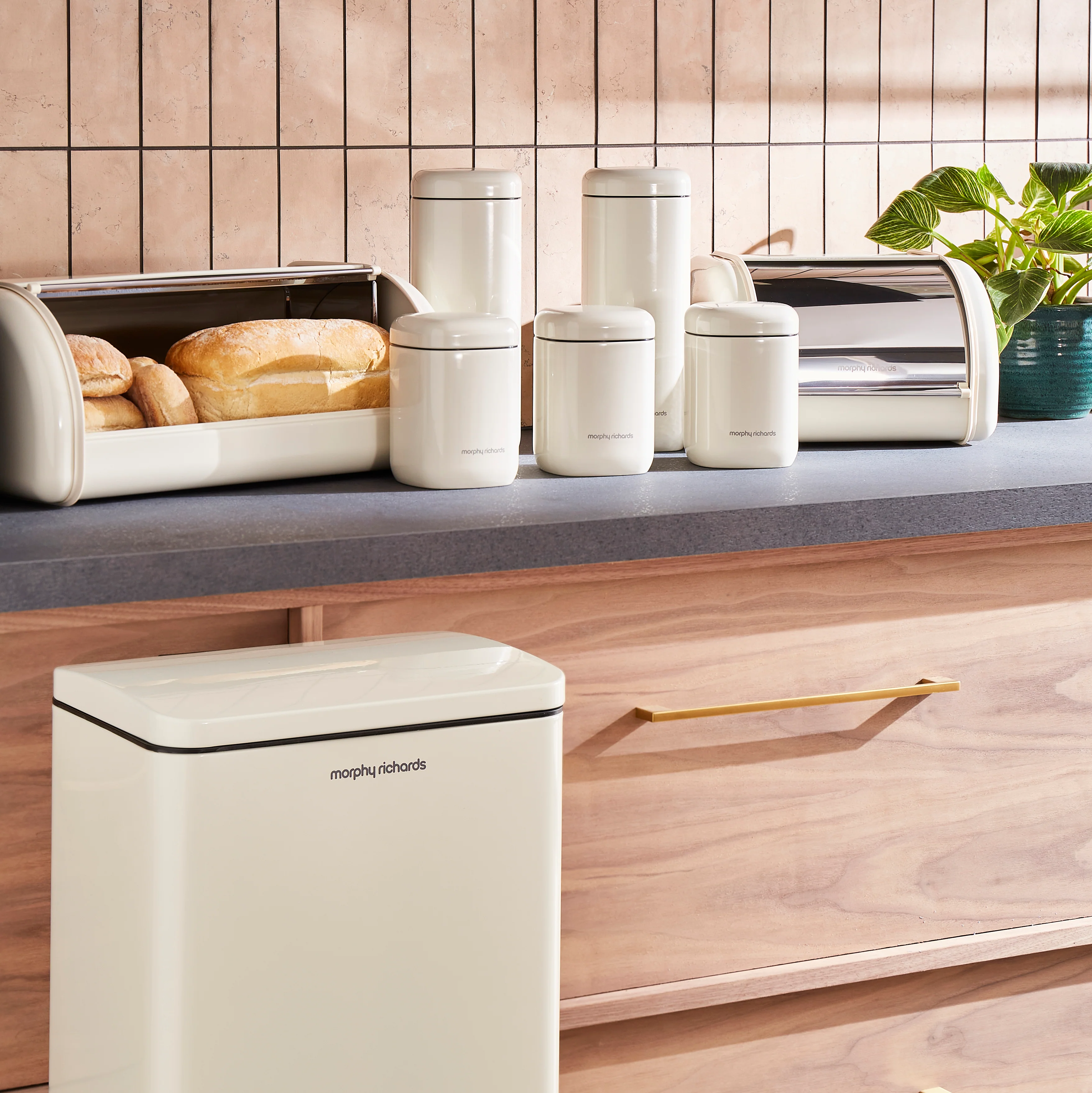 Morphy Richards Equip Compact Roll Front Bread Bin - Cream - Image 8