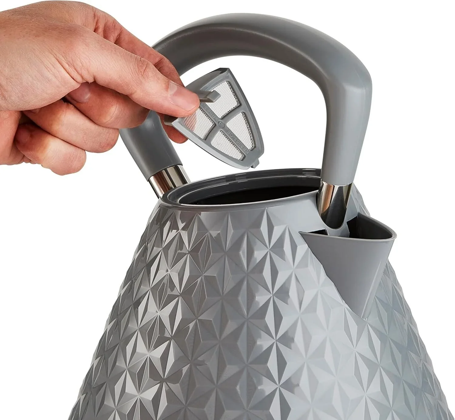 Morphy Richards Vector 1.5L Grey Pyramid Kettle - Image 3