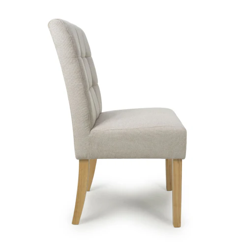 Moseley Waffle Flax Effect Natural Dining Chair In Natural Legs - Set Of 2 - Image 3