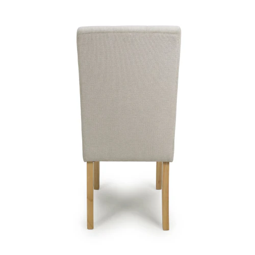 Moseley Waffle Flax Effect Natural Dining Chair In Natural Legs - Set Of 2 - Image 5