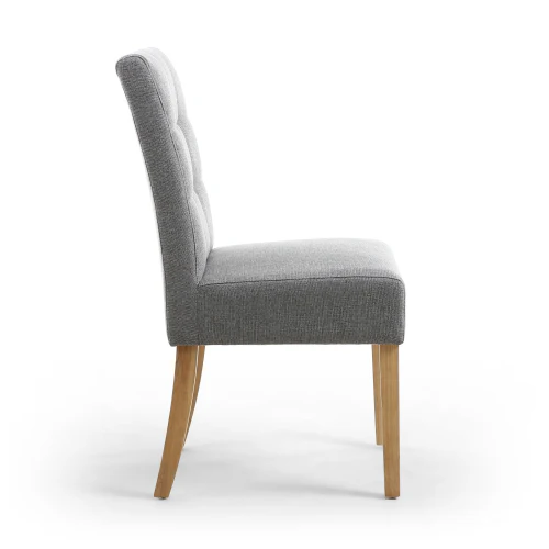 Moseley Waffle Linen Effect Silver Grey In Natural Legs - Set Of 2 - Image 3