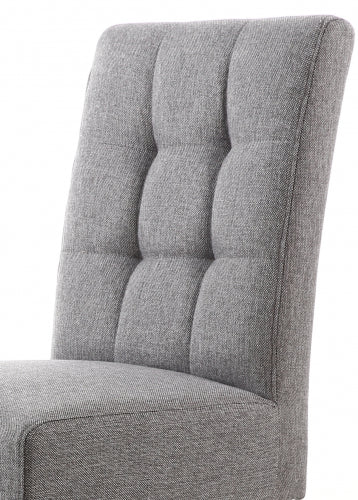 Moseley Waffle Linen Effect Steel Grey In Walnut Legs - Set Of 2 - Image 3