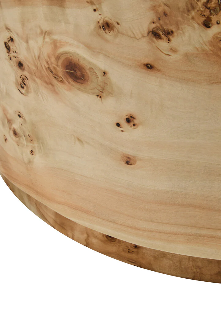 Mota Burl Wood Design Round Coffee Table - Image 6