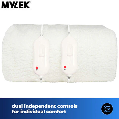 Mylek Electric Blanket King Size Bed Premium Fleece Underblanket Dual Control With Elasticated Skirt - Image 6