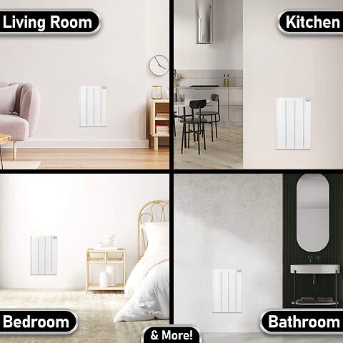 MYLEK Electric Radiator Panel Heater Ceramic White Eco Bathroom Safe Wall Mounted Or Free Standing With Timer Thermostat - Image 9