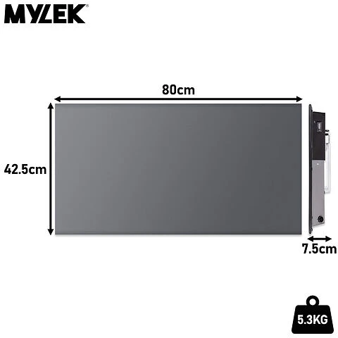 MYLEK Electric Radiator Panel Heater Grey WIFI Smart APP Eco Bathroom Safe Wall Mounted Timer Thermostat - Image 11