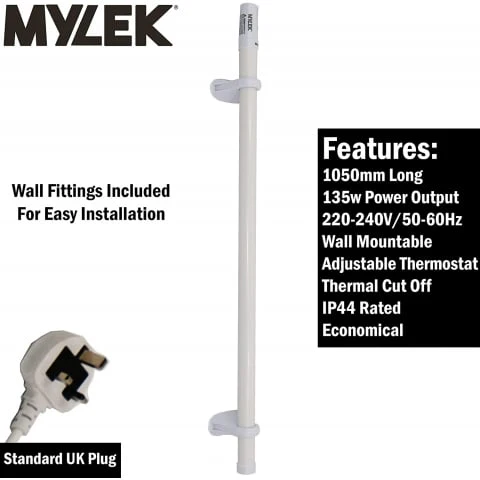 Mylek Tubular Heater 190W - 1500mm - Low Energy Tube - Built In Thermostat And Mounting Brackets Greenhouse, Garage, Caravan - Image 20