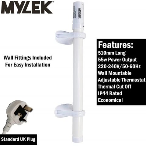 Mylek Tubular Heater 190W - 1500mm - Low Energy Tube - Built In Thermostat And Mounting Brackets Greenhouse, Garage, Caravan - Image 31