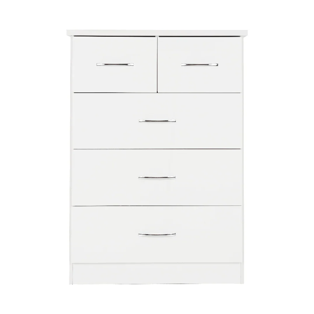 NEVADA 3+2 DRAWER CHEST - WHITE GLOSS - Image 2