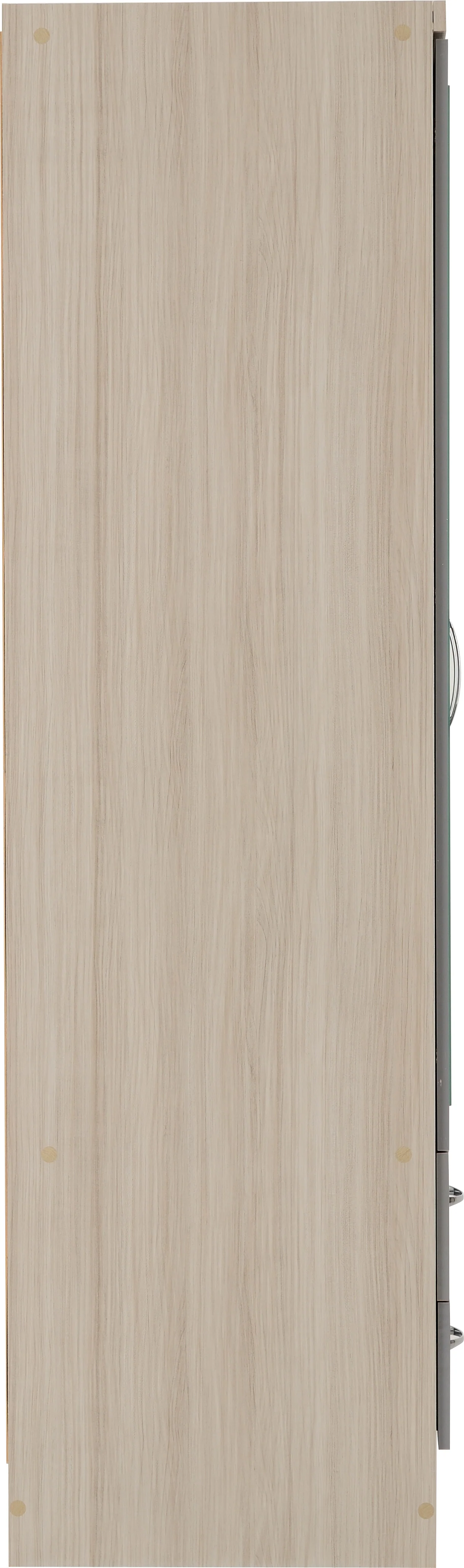 NEVADA 3 DOOR 2 DRAWER WARDROBE - GREY GLOSS/LIGHT OAK EFFECT VENEER - Image 4