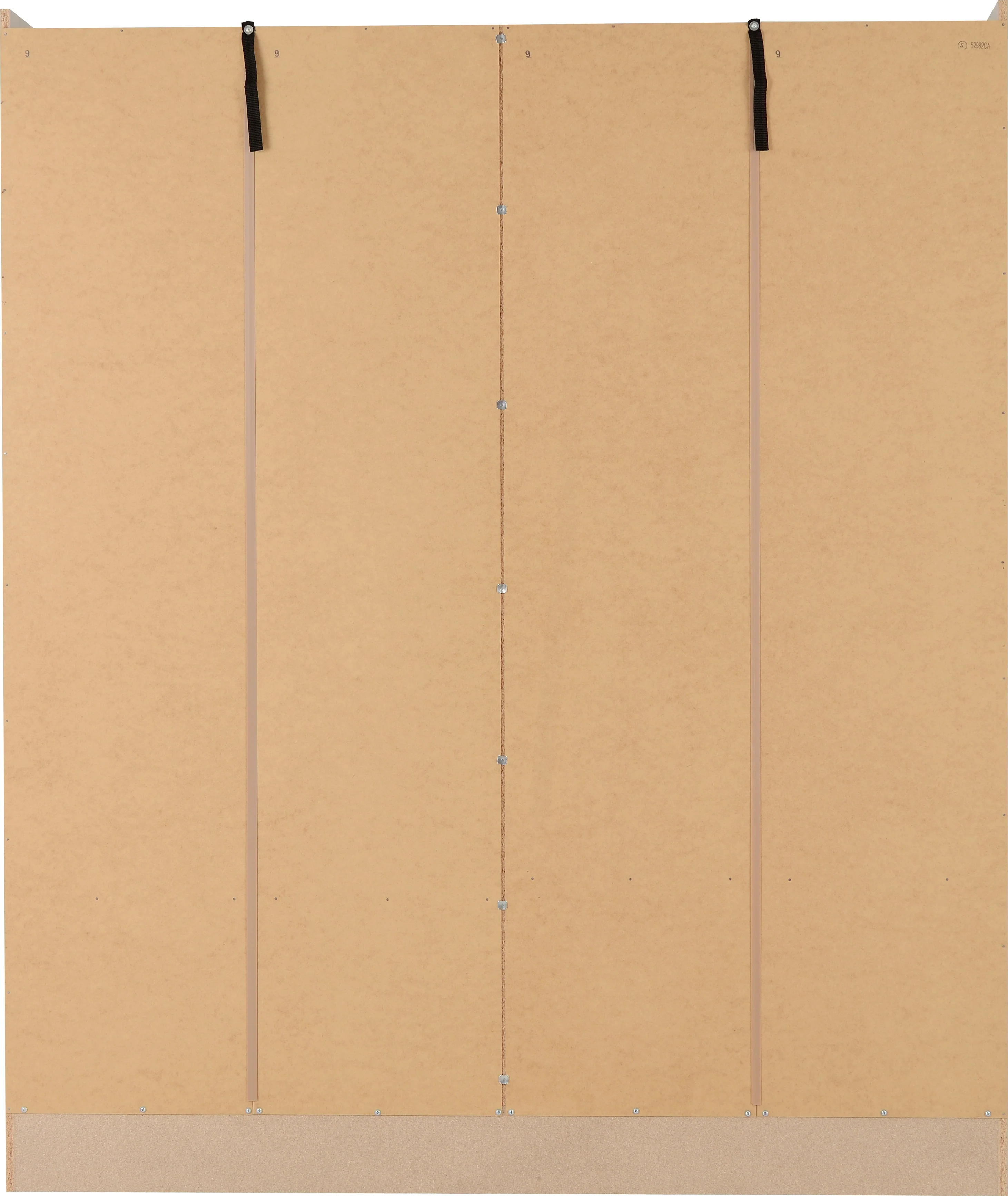 NEVADA 4 DOOR 2 DRAWER WARDROBE - GREY GLOSS/LIGHT OAK EFFECT VENEER - Image 5