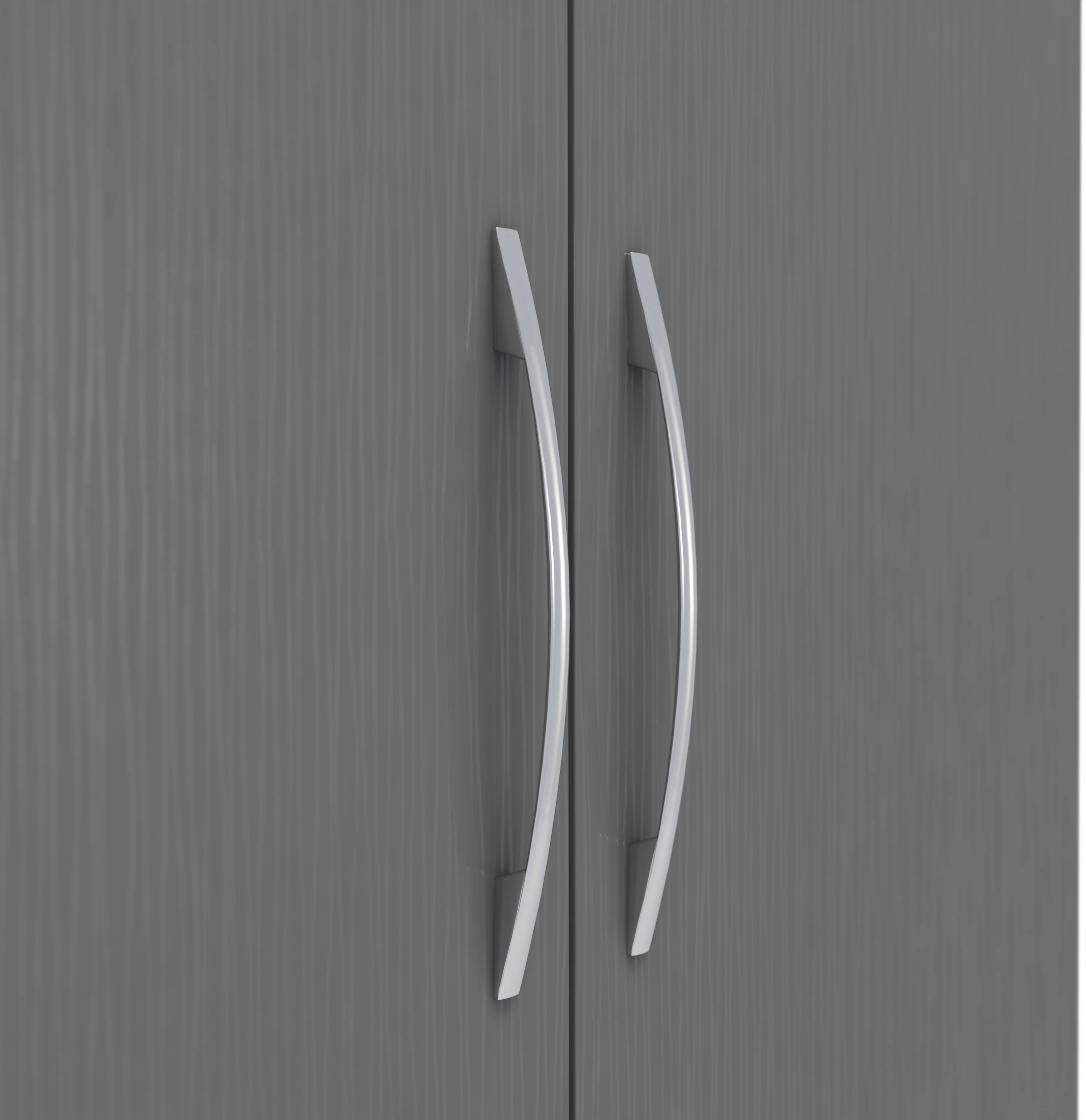NEVADA 6 DOOR 2 DRAWER WARDROBE - 3D EFFECT GREY - Image 3