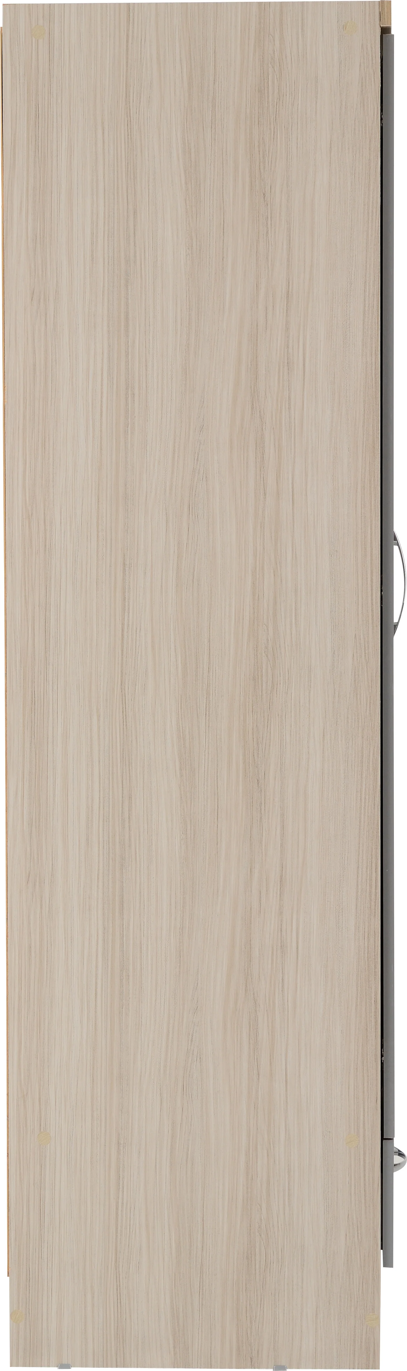 NEVADA MIRRORED 2 DOOR WARDROBE - GREY GLOSS/LIGHT OAK EFFECT VENEER - Image 4