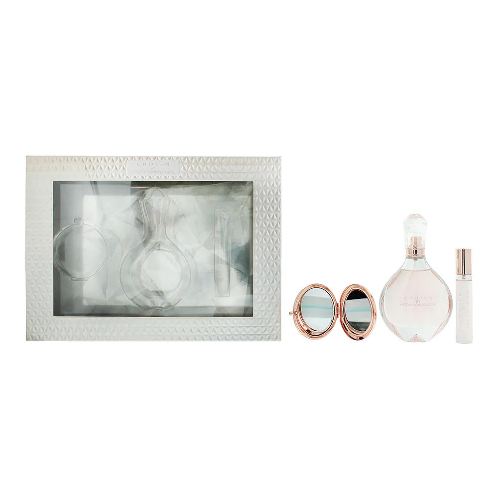 Nicole Scherzinger Chosen 3 Piece Gift Set: Eau De Parfum 100ml - Eau De Parfum 15ml - Compact Mirror