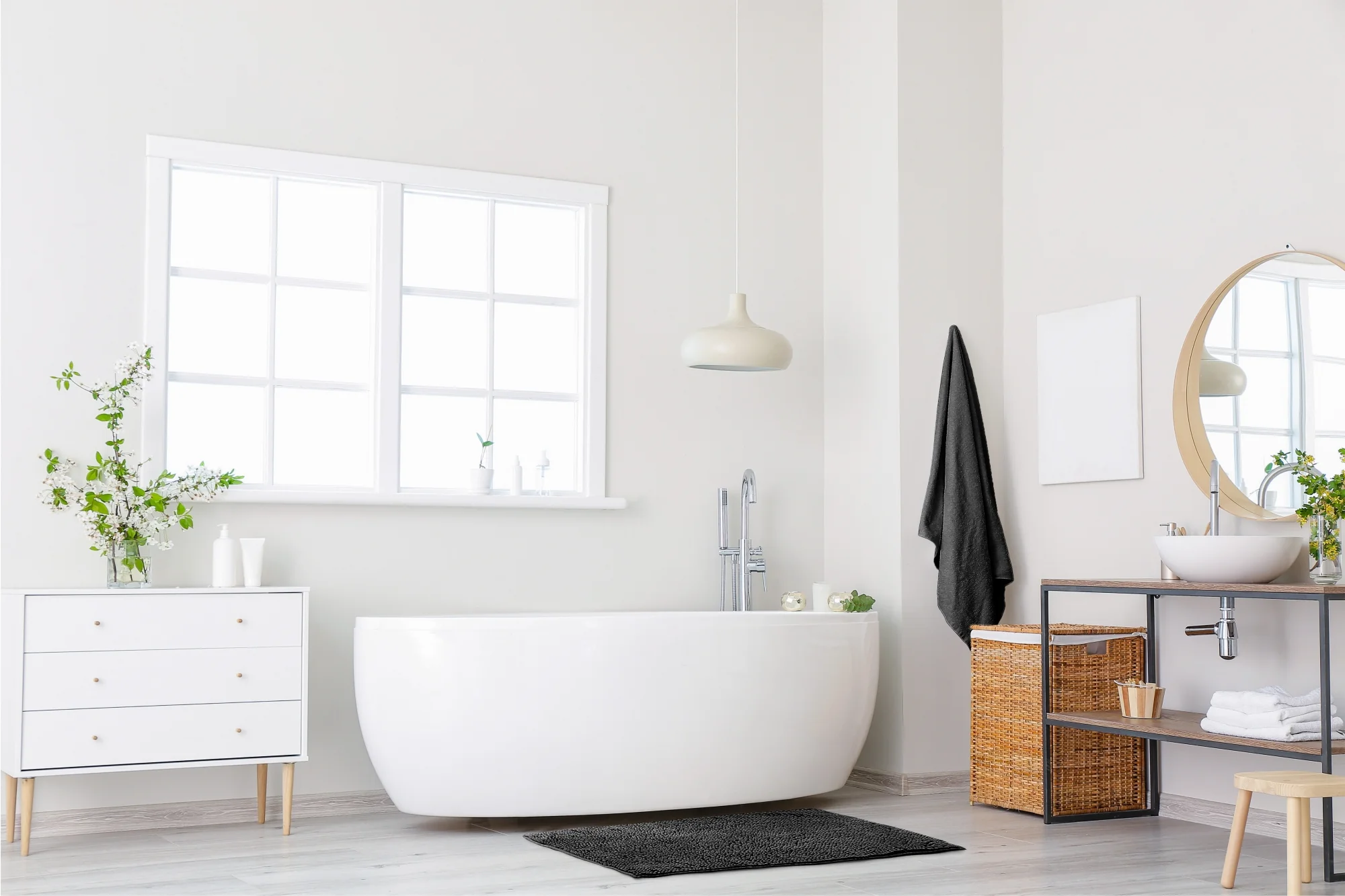 Noodle Soft Touch Non-Slip Bathroom Rug in Black - Image 4