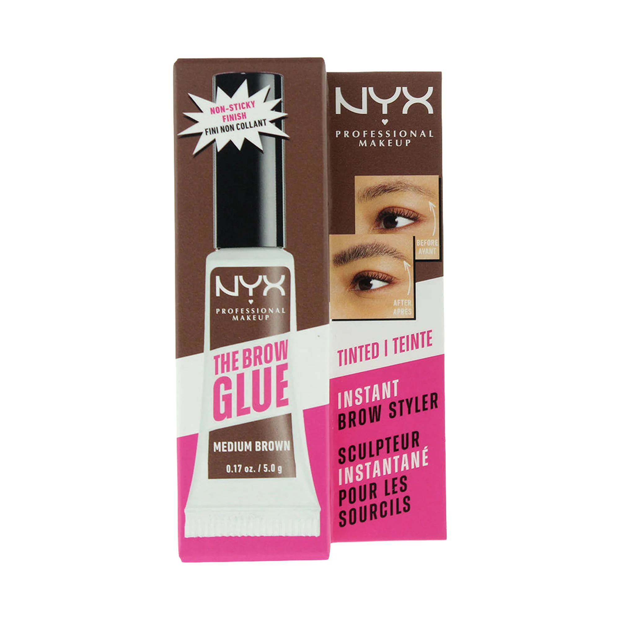 NYX The Brow Glue Medium Brown Brow Gel 5g - Image 6