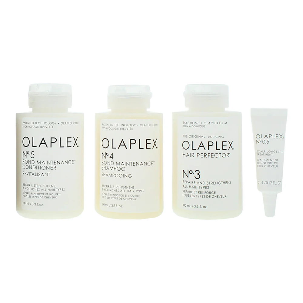 Olaplex The Greatest Strength 4 Piece Gift Set: No.4 Shampoo 100ml - No.5 Conditioner - No.3 Hair Perfector - No.05 Hair Treatment - Image 2