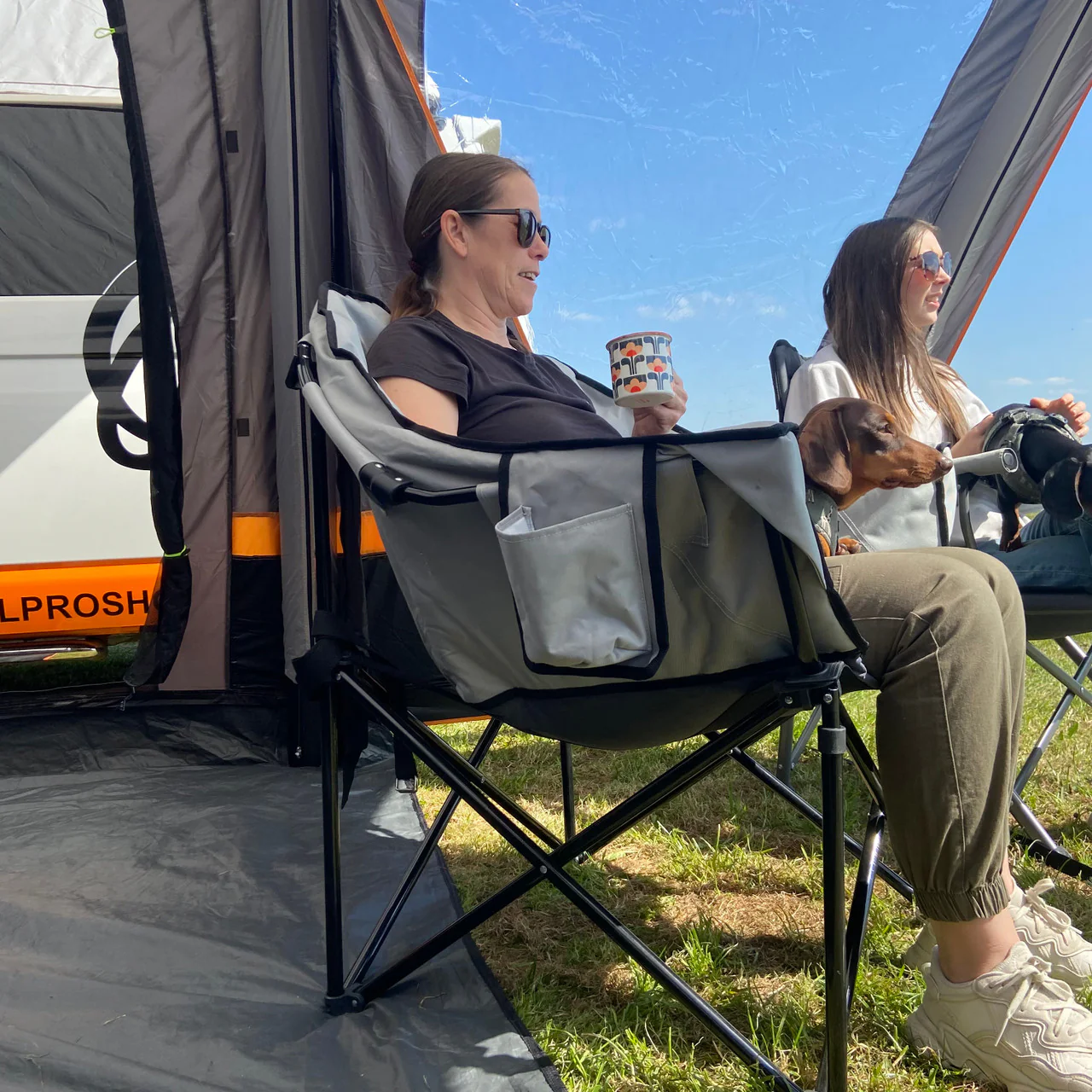 Olympus XL Camping Chair Grey & Charcoal - Image 3