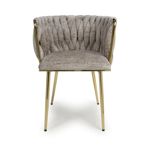 Ontario Chenille Effect Mink Dining Chair - Image 4